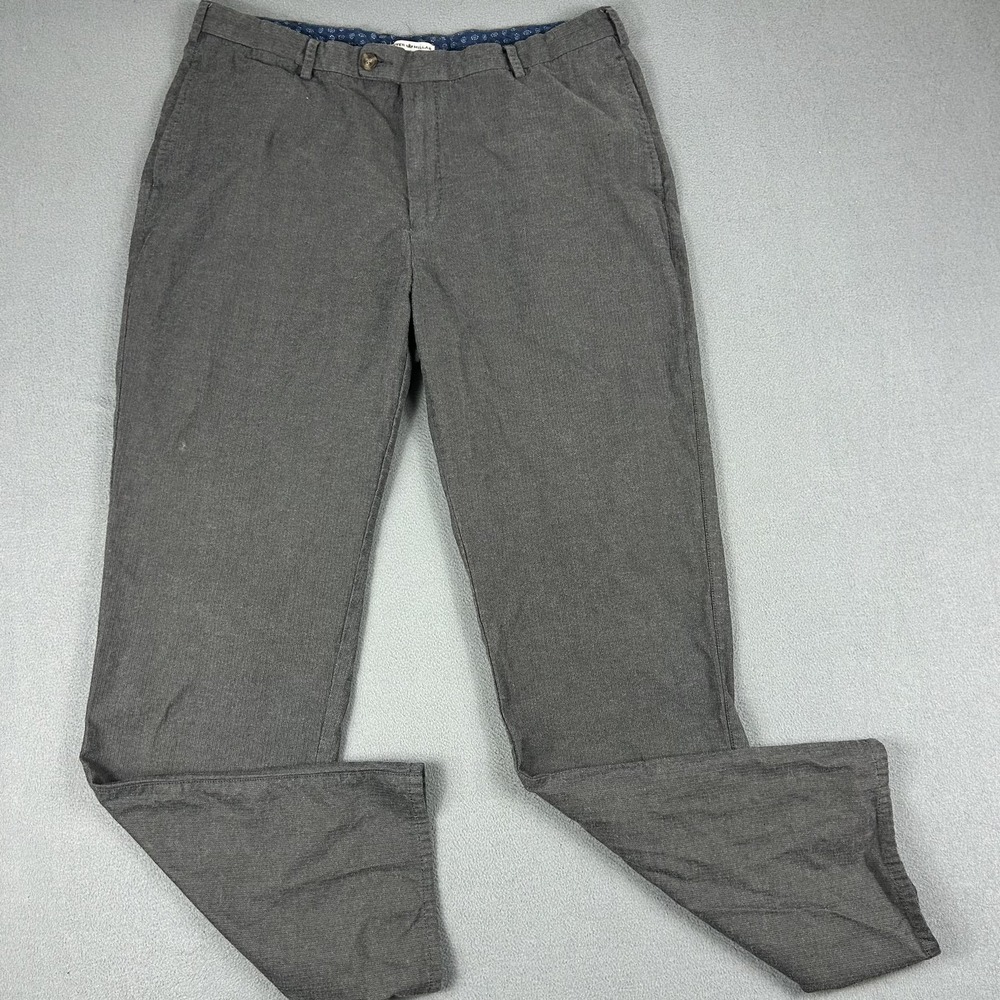 Peter Millar Pants‎ Mens 38 Gray Cotton Chino Dress Casual Flat Front Trousers